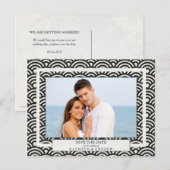 Japanse Seigaiha-golven bewaren de foto van de dat Aankondigingskaart (Voorkant / Achterkant)