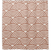 Japanse Seigaiha Wave Rust Terracotta Douchegordijn (Voorkant)