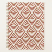 Japanse Seigaiha Wave Rust Terracotta Planner (Voorkant)