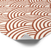 Japanse Seigaiha Wave Rust Terracotta Poster (Hoek)