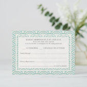 Japanse Seigaiha Waves Elegant Beach Wedding RSVP (Staand voorkant)