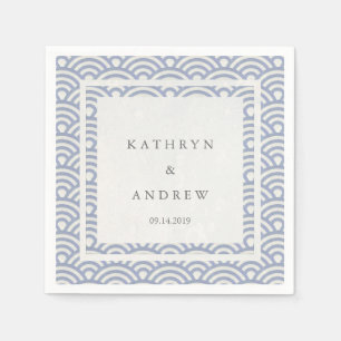 Japanse Seigaiha Waves Elegant Soft Paars Servetten