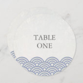 Japanse Seigha gestileerde golven ronde tafel numm Kaart (Voorkant / Achterkant)