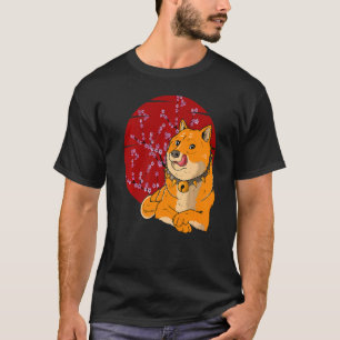 Japanse shiba Inu Dog Cherry Blossom T-shirt