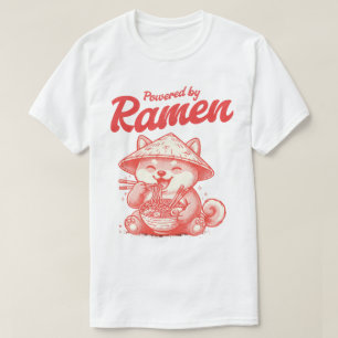 Japanse Shiba Inu-hond eet Ramen Noodle Kom Ar T-shirt