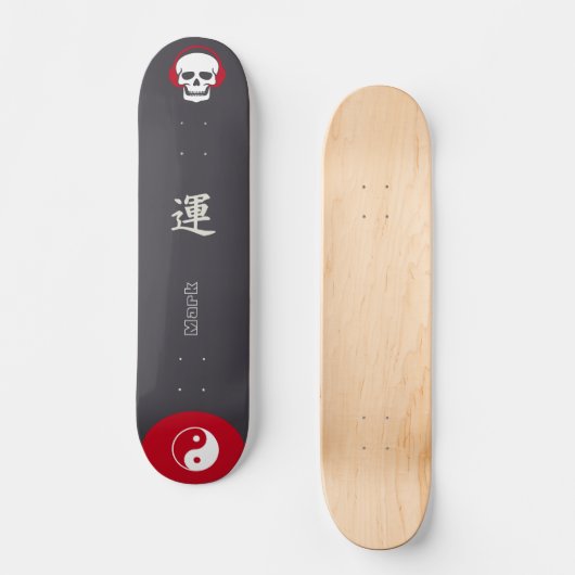 Japanse Skateboardstijl met monogram "Wind" Skateboard (Voorkant)
