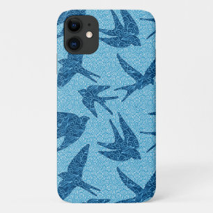 Japanse slik in de vlucht, kobalt en Bleek blauw iPhone 11 Hoesje