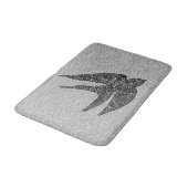 Japanse slik in vlucht, houtskool en lichte grijs badmat (Gekanteld)