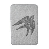 Japanse slik in vlucht, houtskool en lichte grijs badmat (Voorkant Verticaal)