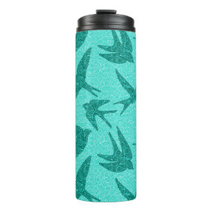 Japanse slikken in vlucht, Turquoise en Aqua Thermosbeker
