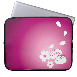 Japanse sneeuwkonijnen en Sakura Laptop Sleeve