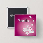  Japanse sneeuwkonijnen en Sakura Vierkante Button 5,1 Cm (Voorkant /achterkant)