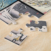 Japanse sneeuwlandschapsbomen schilderijen legpuzzel (Zijkant)