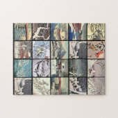 Japanse sneeuwlandschapsbomen schilderijen legpuzzel (Horizontaal)