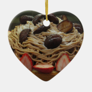 Japanse Spaghetti- en aardbeienkap Keramisch Ornament