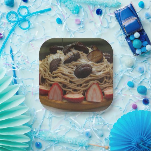 Japanse Spaghetti- en aardbeienkap Papieren Bordje (Feest)