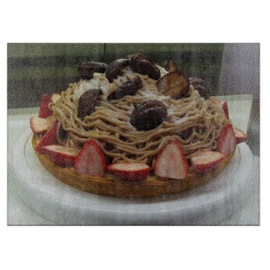 Japanse Spaghetti- en aardbeienkap Snijplank (Voorkant)