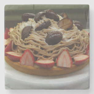 Japanse Spaghetti- en aardbeienkap Stenen Onderzetter
