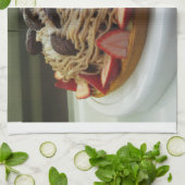 Japanse Spaghetti- en aardbeienkap Theedoek (Gevouwen)