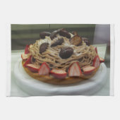 Japanse Spaghetti- en aardbeienkap Theedoek (Horizontaal)