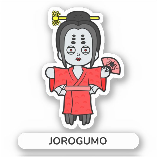Japanse spin Lady Jorogumo Sticker (Voorkant)