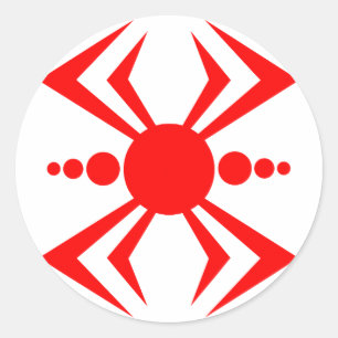 Japanse spin ronde sticker