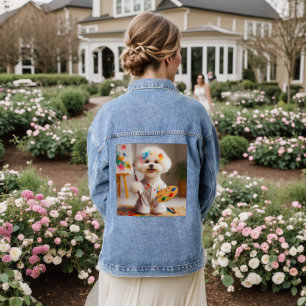 Japanse Spitz Art Denim Jacket