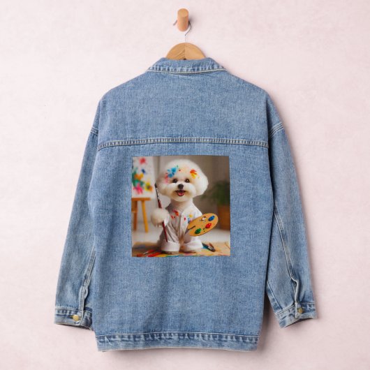 Japanse Spitz Art Denim Jacket (Hangar)