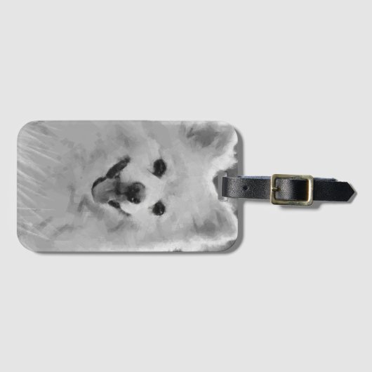 Japanse spitz bagagelabel (Voorkant (horizontaal))