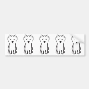Japanse Spitz-hond Cartoon Bumpersticker