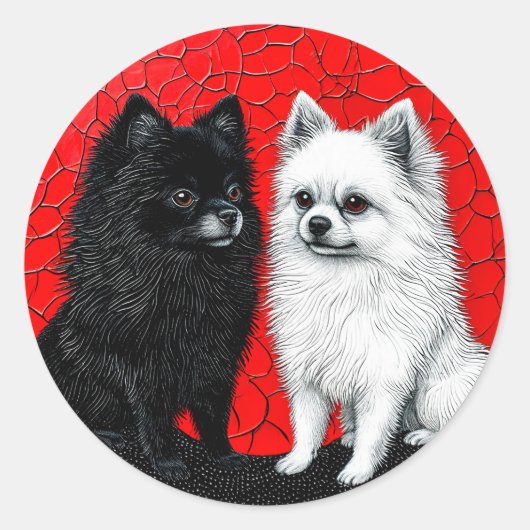 Japanse spitz hond ronde sticker (Voorkant)
