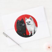 Japanse spitz hond ronde sticker (Envelop)