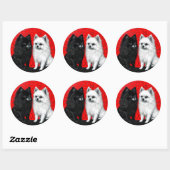 Japanse spitz hond ronde sticker (Vel)