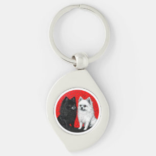Japanse Spitz-honden-sleutelhanger, cadeau voor ho Sleutelhanger