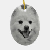 Japanse spitz keramisch ornament (Achterkant)