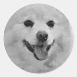 Japanse spitz ronde sticker