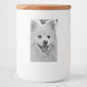 Japanse spitz voedselcontainer etiket