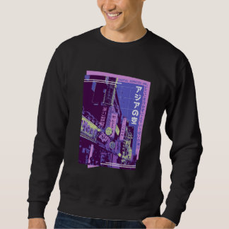 Japanse Stad, Donkere Esthetische Vaporwave Anime Trui