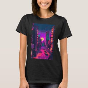 Japanse Stadsinesthesie Glitch 80-90-damp T-shirt