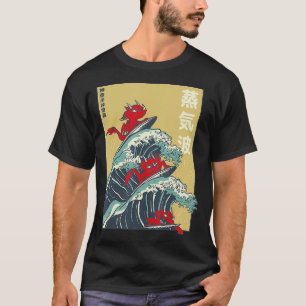 Japanse stijl Big Wave Surfen Draken T-shirt