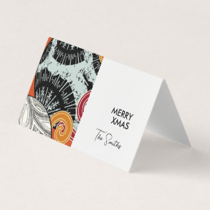 Japanse stijl Happy Xmas kaart met ballen in het r Visitekaartjes