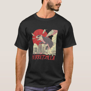Japanse stijl Kaiju fret T-shirt