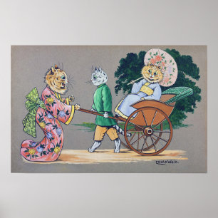 Japanse Stijl Katten, Louis Wain Poster