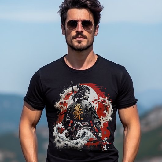 Japanse Stijl Samurai Warrior T-shirt
