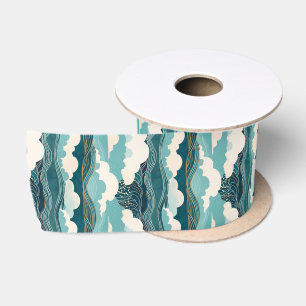 Japanse stijl turquoise blauwe lucht wolken oceaan lint