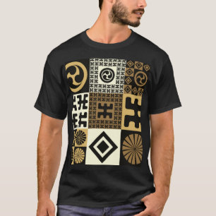 Japanse stijl, zwart goud naadloze patronen. t-shirt