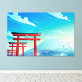 Japanse stijlkunst canvas afdruk (Insitu (Houten vloer))