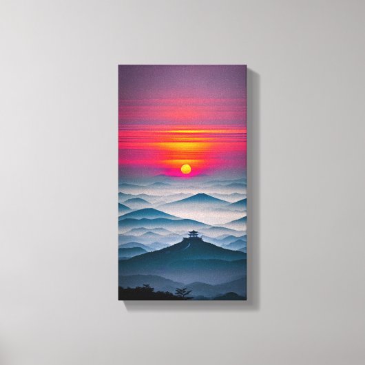 Japanse Sunset Canvas Muurkunst (Voorkant)
