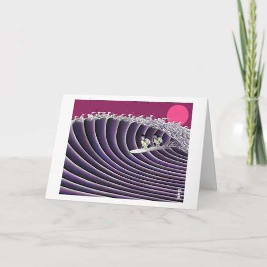 Japanse sunset surfing kaart (Voorkant)