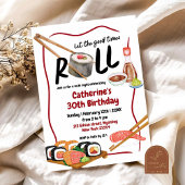 Japanse Sushi Night Verjaardag Uitnodiging